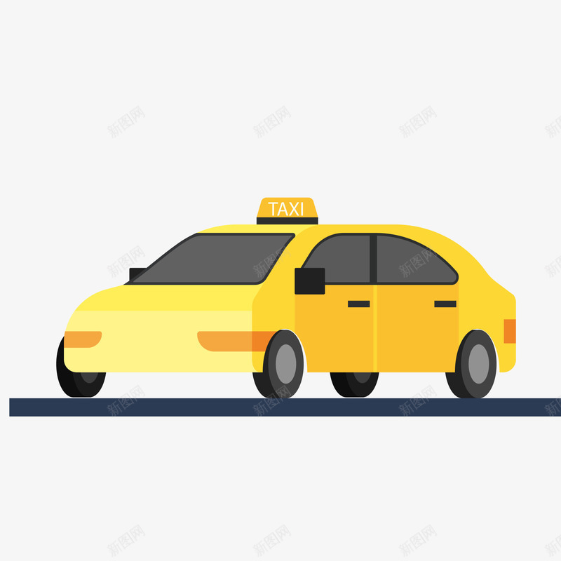 创意车辆矢量图ai免抠素材_新图网 https://ixintu.com taxi 交通工具 出租车 车辆设计 运输工具 黄色 矢量图