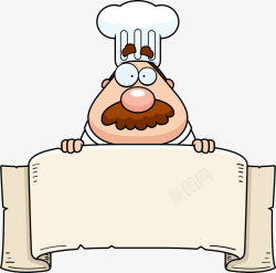 餐厅招牌卡通厨师标签高清图片