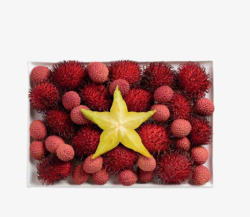 盘里的水果创意盘里的红毛丹高清图片