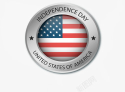 独立日庆典圆形独立日徽章矢量图高清图片
