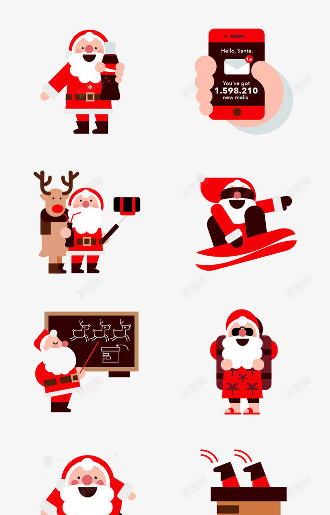 扁平化圣诞节图标psd_新图网 https://ixintu.com 图标 圣诞老人 圣诞节 扁平化