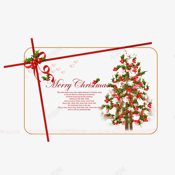 圣诞节明信片psd免抠素材_新图网 https://ixintu.com 圣诞节 明信片 松树