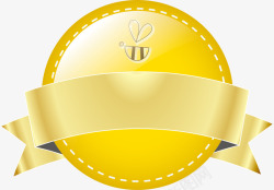 金色蜜蜂徽章素材