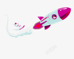 粉色火箭样式主页素材