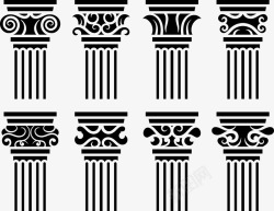 雕刻纹路欧洲建筑特色柱子矢量图高清图片