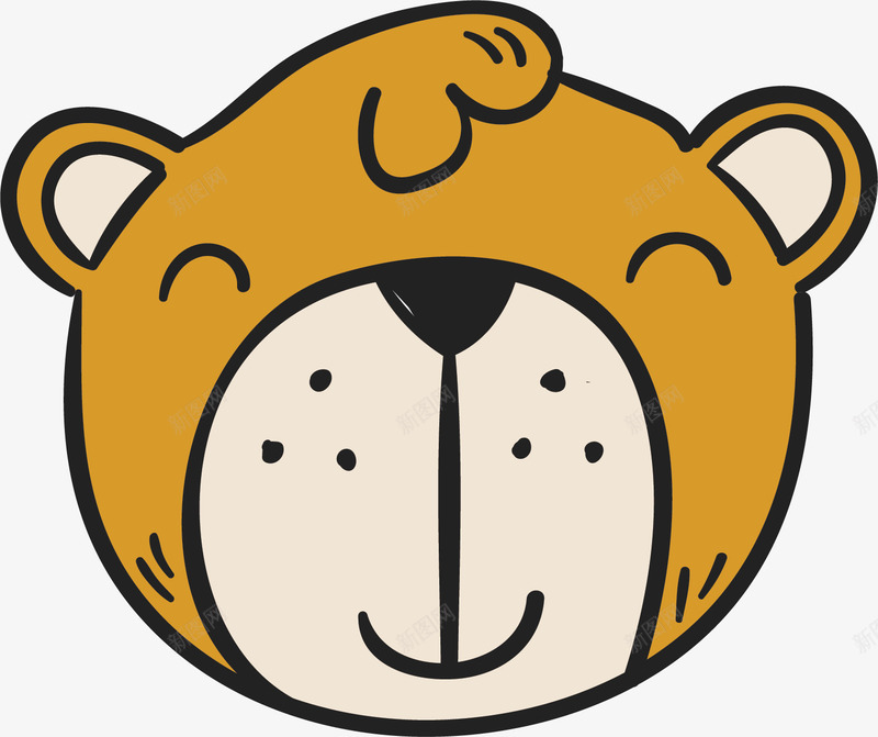 卡通小熊头png免抠素材_新图网 https://ixintu.com 动漫 动物 卡通 小熊头 手绘 棕色 熊