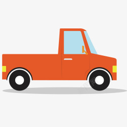 橙色卡车卡通可爱橙色小卡车矢量图高清图片