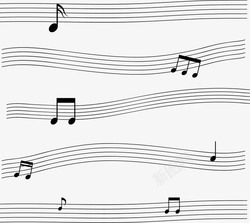 矢量手绘钢琴乐符手绘五线谱音乐符号矢量图高清图片