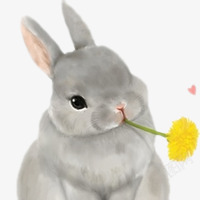 Q版游戏网页手绘可爱兔子高清图片