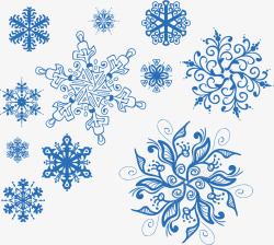 暴雪出品蓝色雪花大雪高清图片