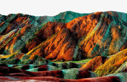 彩色山脉实拍戈壁山脉地形背景高清图片