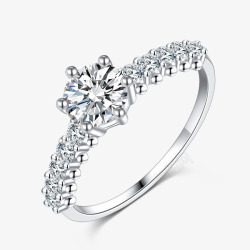 六爪莫桑钻戒锆石戒指钻石素材