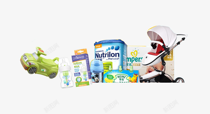 一堆母婴产品实物png免抠素材_新图网 https://ixintu.com 一堆 产品 促销 实物 母婴