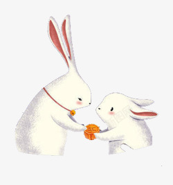 嫦娥玉兔中秋玉兔卡通插画高清图片
