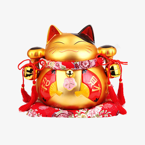 招财红金色招财猫png免抠素材_新图网 https://ixintu.com 富贵 招财红 财富 财源广进 金色 金色招财猫