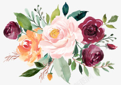 粉色布料手绘植物花卉高清图片