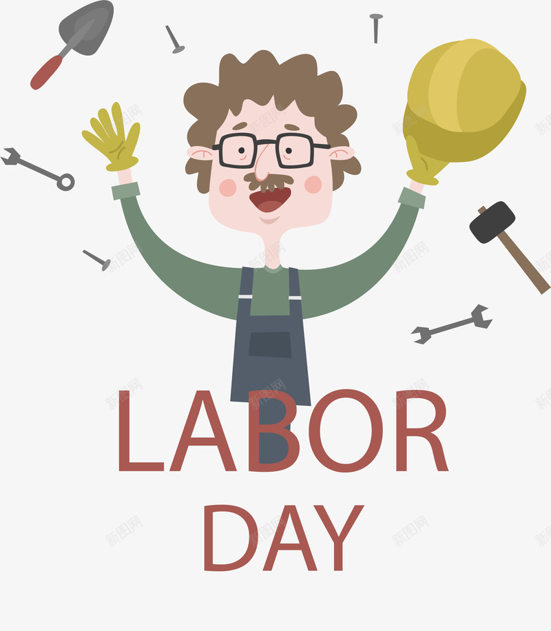 劳动节开心的工人png免抠素材_新图网 https://ixintu.com Day Labor 举手欢呼 劳动节 开心的工人 欢呼雀跃
