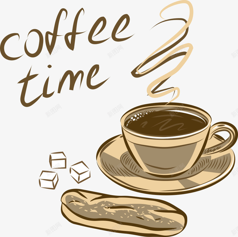 一杯咖啡与方糖矢量图ai免抠素材_新图网 https://ixintu.com 卡通咖啡 咖啡 方糖 方糖素描 矢量咖啡 矢量图