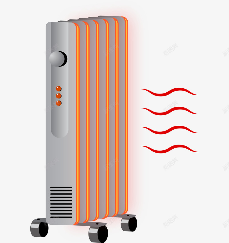 冬天取暖器png免抠素材_新图网 https://ixintu.com 冬天 卡通手绘 发热 取暖器 圆形 按钮 橙色