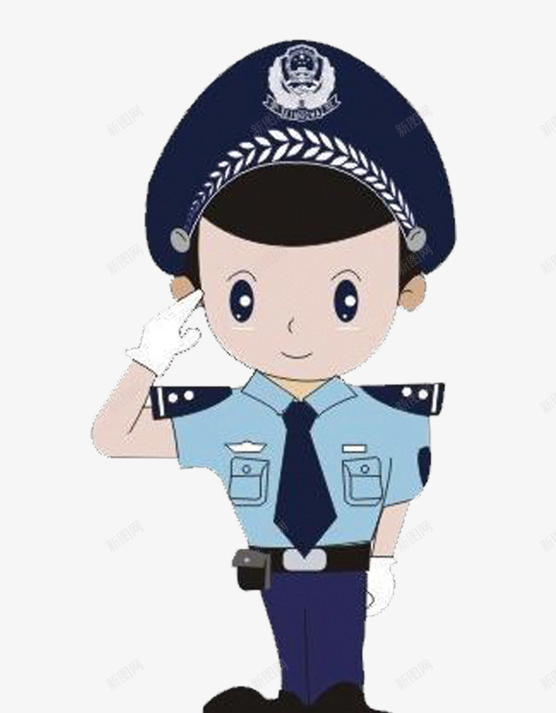 卡通人民警察png免抠素材_新图网 https://ixintu.com 卡通 敬礼 警察 责任