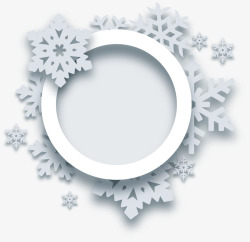 冬季标志雪花圆圈标志高清图片