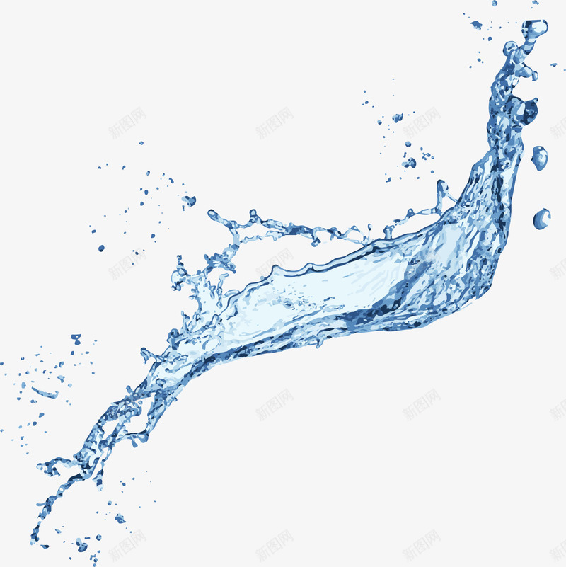 小清新蓝色水流png免抠素材_新图网 https://ixintu.com 小清新 水流 水滴 水花 简约 蓝色 飞溅