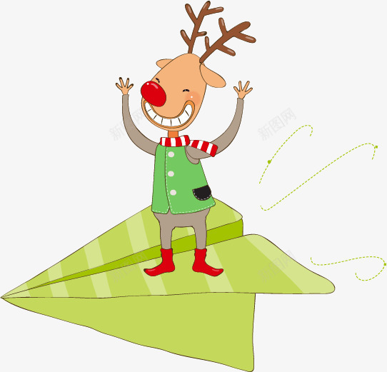 圣诞节网页装饰png免抠素材_新图网 https://ixintu.com 创意 圣诞节 圣诞节网站模板 小清新 时尚 纸飞机 网页元素 驯鹿