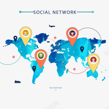 社交网络地图信息表图标图标