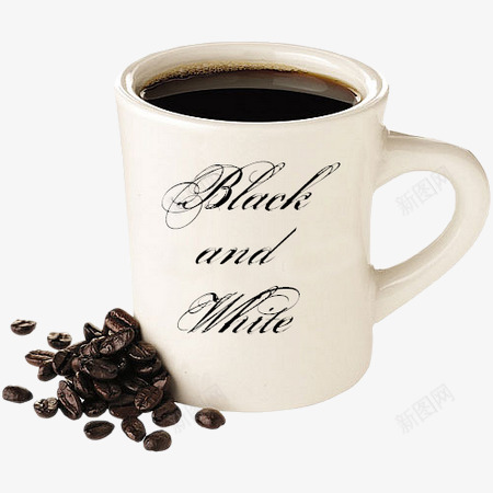 香醇咖啡png免抠素材_新图网 https://ixintu.com 咖啡香气 英文 陶瓷杯 黑咖啡豆