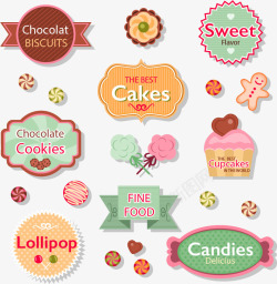 矢量甜品标签9款创意甜品标签高清图片