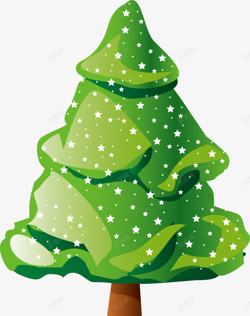 绿色星星雪花圣诞树png免抠素材_新图网 https://ixintu.com Christmas Merry 冬天 冬季 圣诞快乐 圣诞节 绿色树木