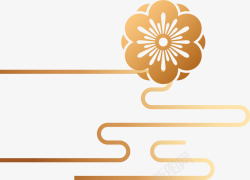 微立体海报中国风金色装饰云花朵矢量图高清图片