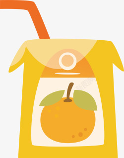 橙汁饮料标签矢量素材手绘卡通食物饮料橘子汁矢量图高清图片