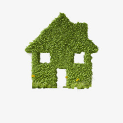 绿色环保房屋标志素材