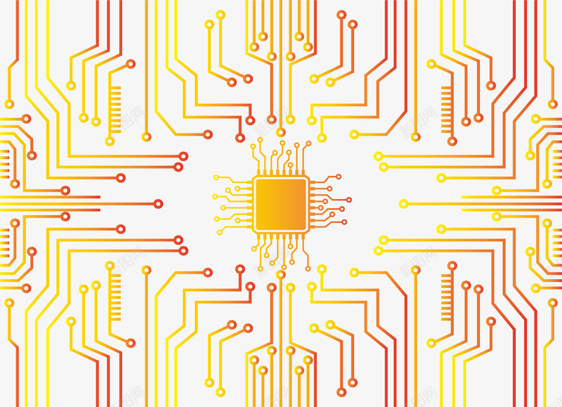 集成线路板png免抠素材_新图网 https://ixintu.com 接线图 橙色 电子元件 电子元件图 电线图 电脑线路板 电路图 电路板 电路板贴图 科技 科技感线条 科技电路图 黄色电路板