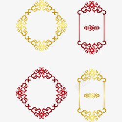 金色和红色渐变边框装饰矢量图素材