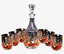 水晶洋酒瓶创意白兰地杯酒具高清图片