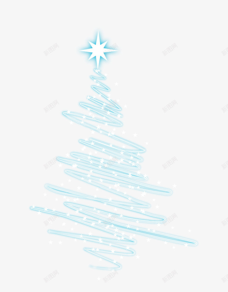 蓝色闪耀圣诞树png免抠素材_新图网 https://ixintu.com winter 冬天 冬季 圣诞大树 圣诞节 寒冬 绿色圣诞树