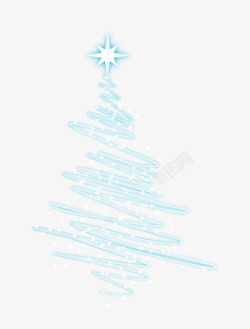 蓝色闪耀圣诞树素材