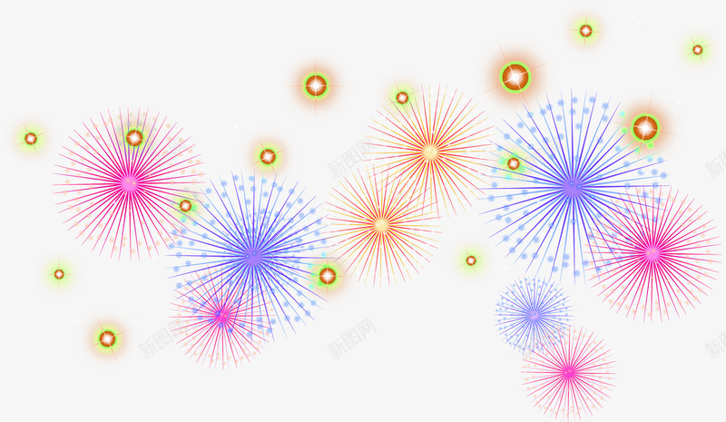 卡通彩色节日烟花气泡png免抠素材_新图网 https://ixintu.com 卡通 彩色 气泡 烟花 节日