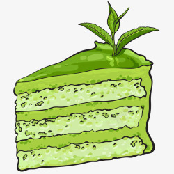 绿色点心盒抹茶蛋糕插画矢量图高清图片