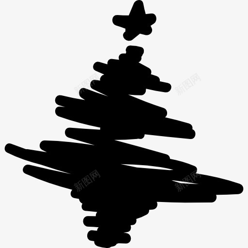圣诞树画的涂鸦图标png_新图网 https://ixintu.com 树 涂鸦 画形状