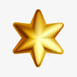 六角星挂饰金色闪耀星星高清图片