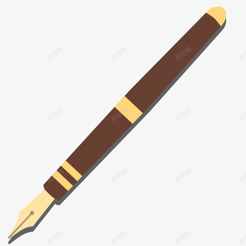 扁平化钢笔png免抠素材_新图网 https://ixintu.com 书写 咖啡色 钢笔 钢笔免费下载
