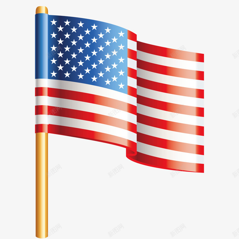外国旗帜png免抠素材_新图网 https://ixintu.com 形状 手绘 漂浮 立体 美国旗帜 象征