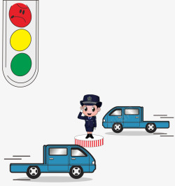 交通指挥员交通规则插画高清图片