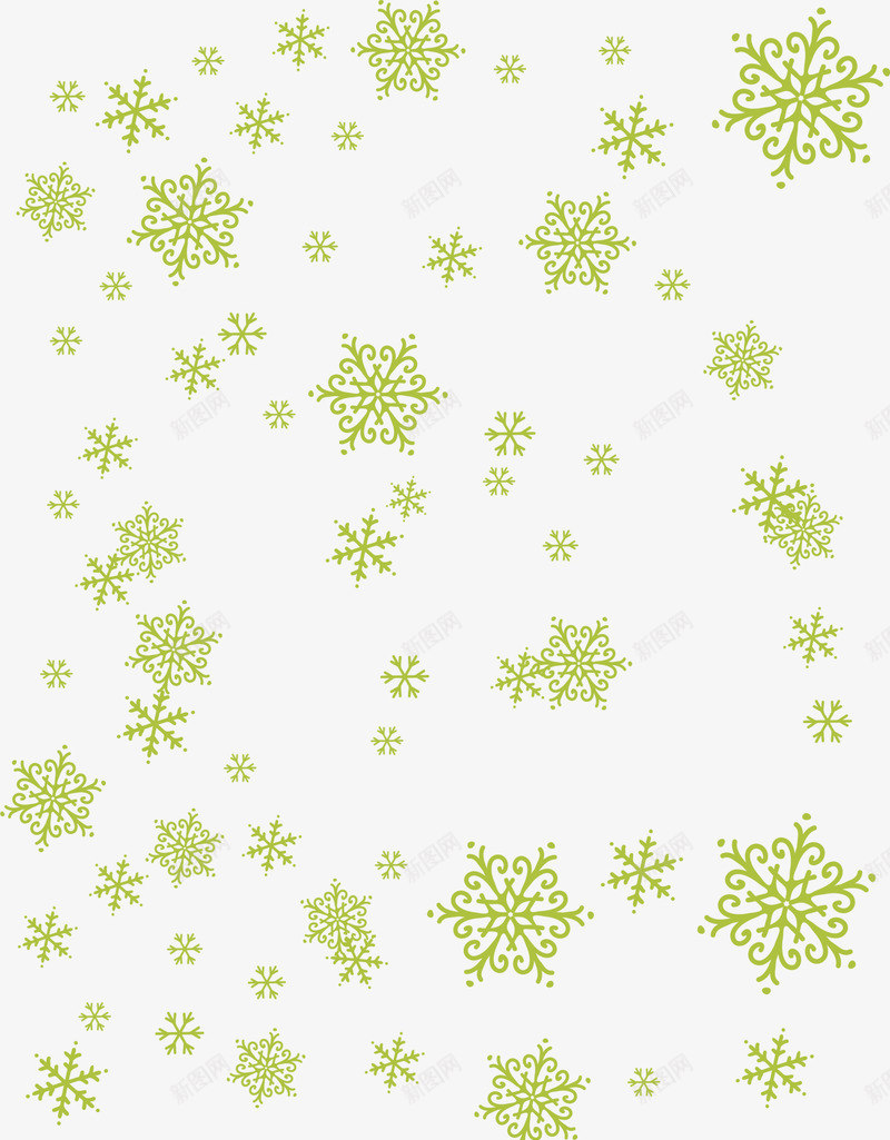 绿色雪花背景png免抠素材_新图网 https://ixintu.com 冬天 冬季 寒冬 新加坡 绿色雪花 落雪 边框纹理
