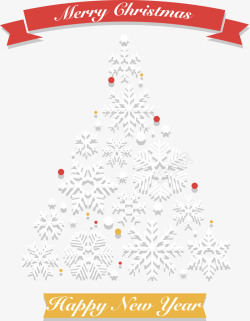 雪花圣诞树矢量图素材