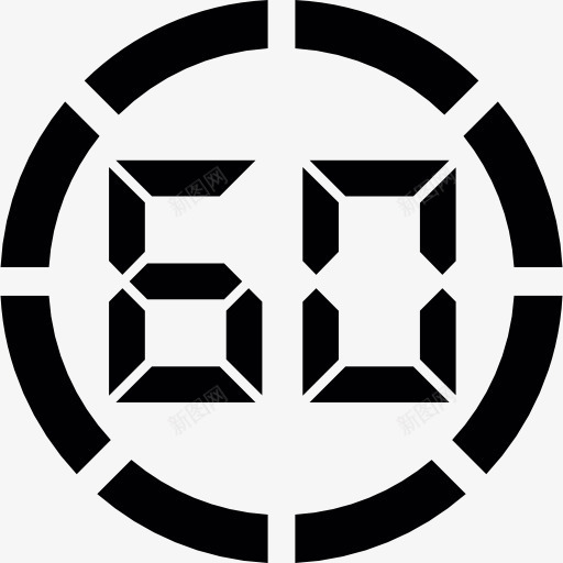 数字显示60图标png_新图网 https://ixintu.com 60 倒计时 六十 分钟 定时器 技术 秒