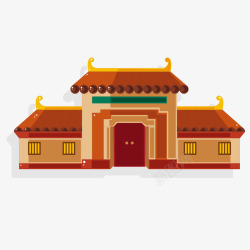 木雕中国古代典型建筑矢量图高清图片
